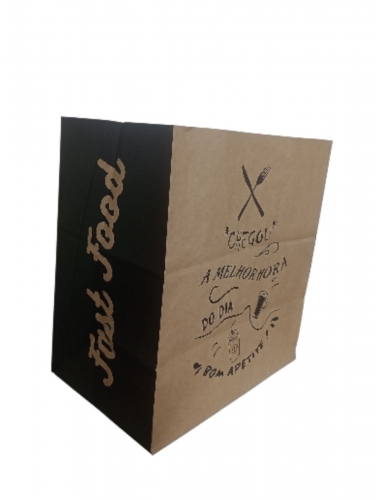 Saco de Papel Kraft para Delivery/Fast Food G COM 100